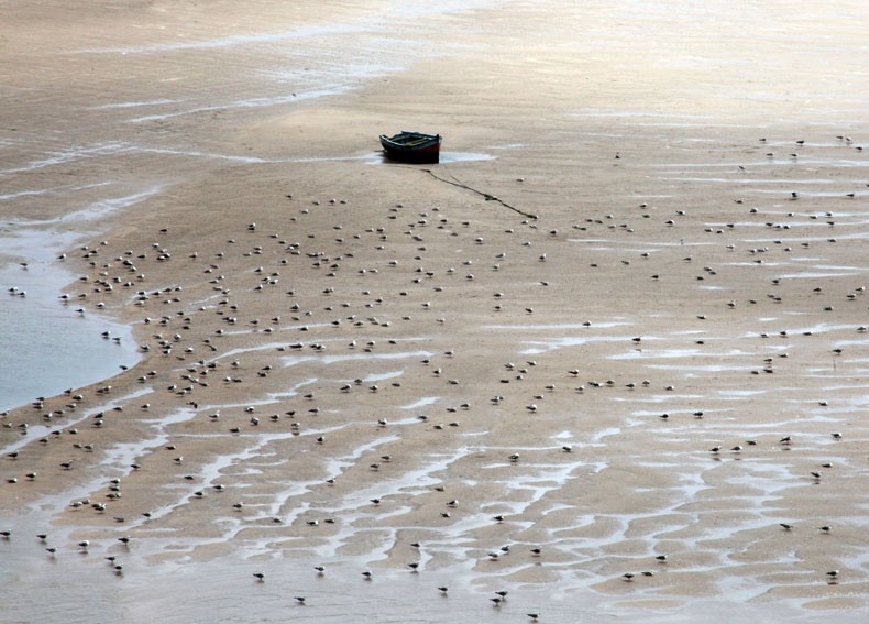 barque sur le sable