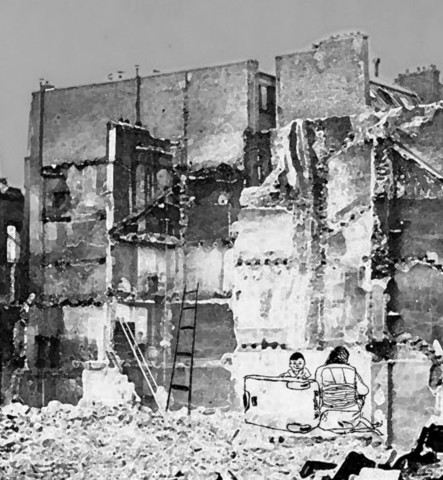 Ruines à la suite d'un bombardement